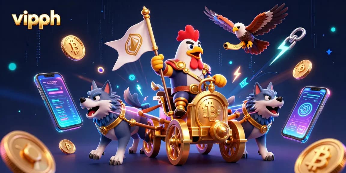 Experience excitement at vipph with the rooster warlord in a vibrant casino setting.