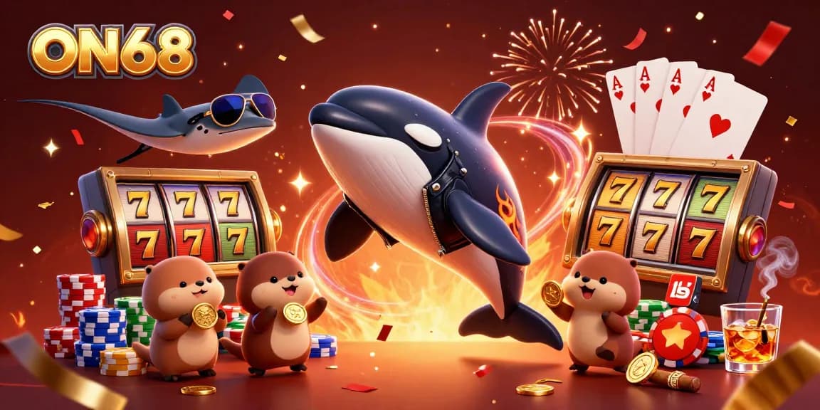 Experience the excitement of ON68 as sea creatures engage in thrilling gambling activities with vibrant visuals.