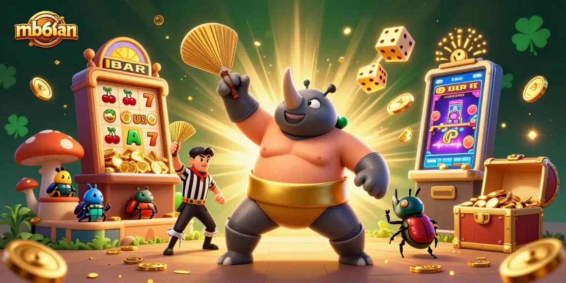 Engage in thrilling games at mb66an with exciting characters and slot machine elements.