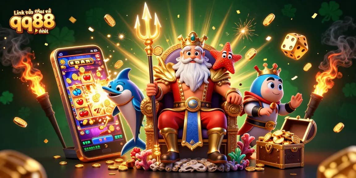 Experience winning thrills with Link vào nhà cái qq88 mới nhất in this vibrant casino illustration.