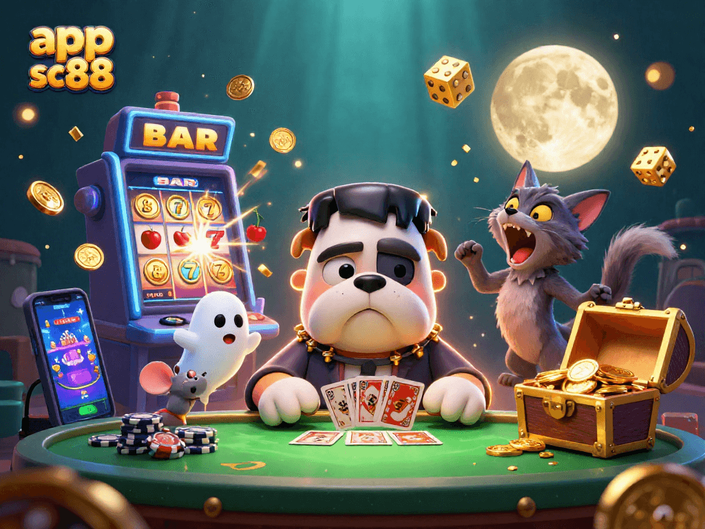 Experience thrilling play with app sc88 featuring vibrant characters and casino excitement.