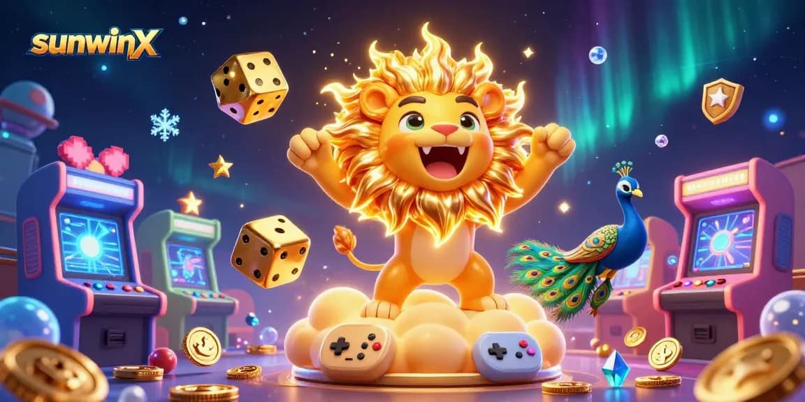Win big with sunwinx in this vibrant casino-themed illustration featuring a sun lion.