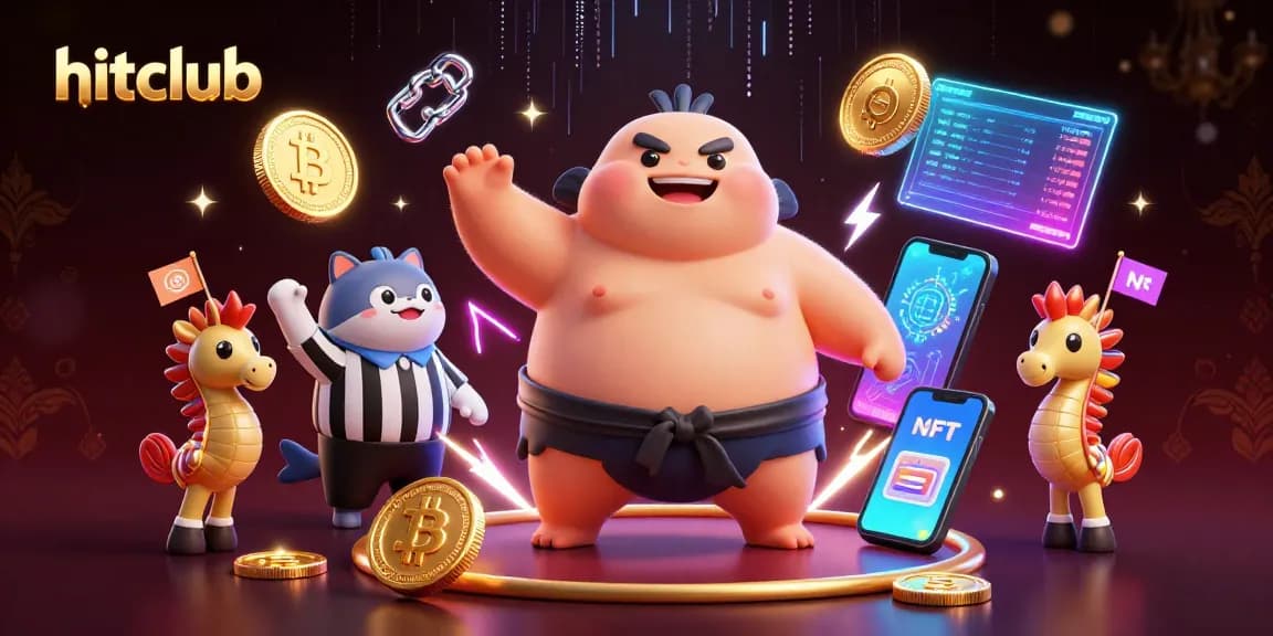 Engage with the hitclub underwater gambling scene featuring a sumo fugu, catfish referee, and crypto elements.