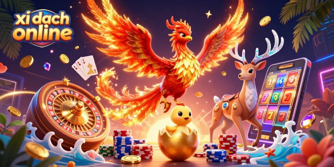 Experience thrilling moments in xì dách online as vibrant characters engage with dynamic casino elements.
