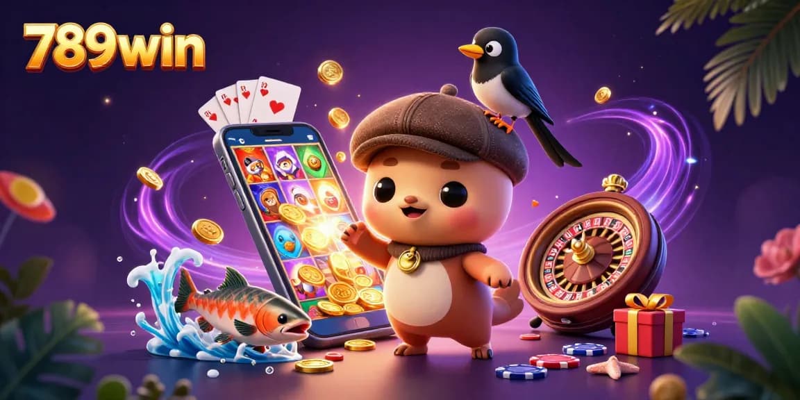 Engage with exciting gameplay at 789win featuring cartoon characters in a rich casino environment.