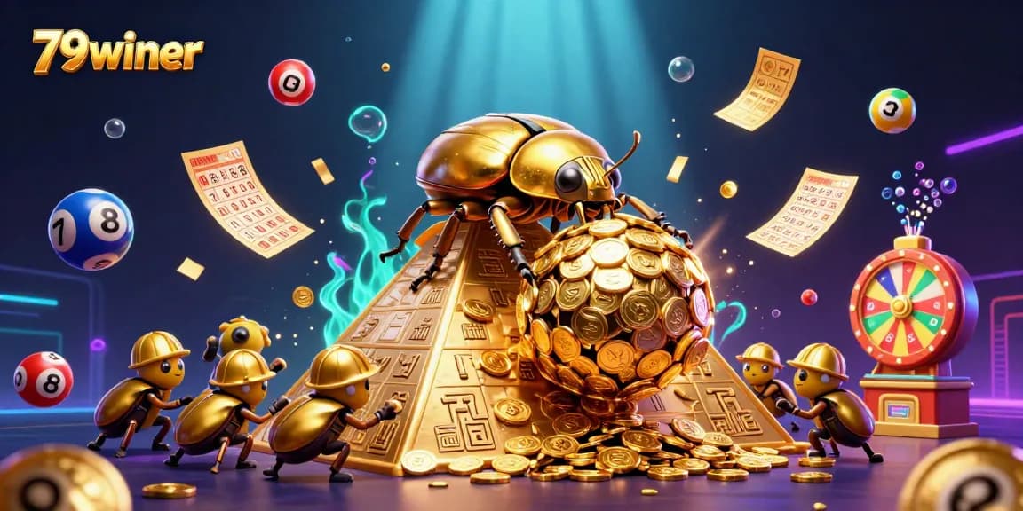 Engage with 79winer’s vibrant casino scene featuring golden beetles and dynamic game elements.