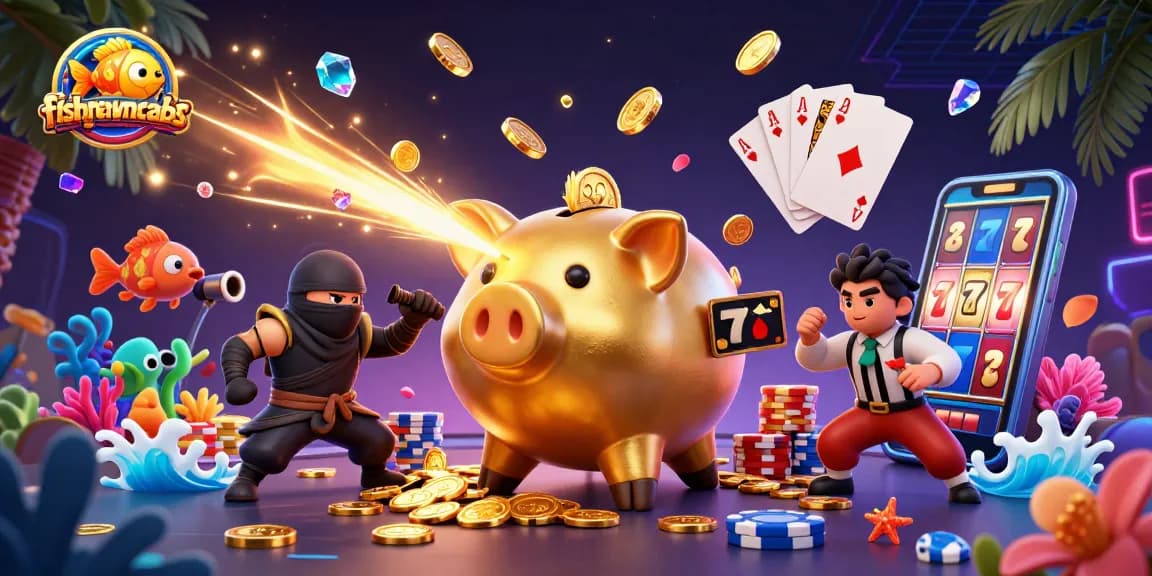 Engage with fishprawncrabs action in a vibrant, detailed 3D casino scene featuring dynamic elements.