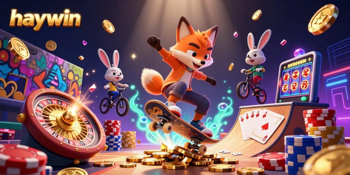 Experience the excitement of haywin with a vibrant 3D casino world featuring lively characters and dazzling gaming elements.