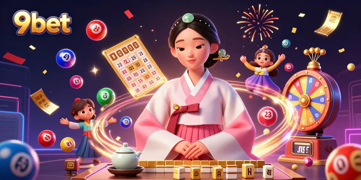 Engage in thrilling gambling experiences with 9bet's vibrant casino-themed illustration.