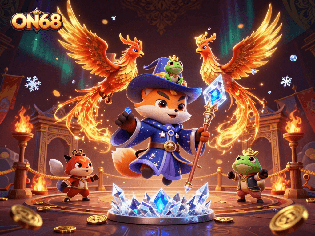 Engage in thrilling gaming adventures on ON68 with mystical characters, coins, and exciting gambling elements.