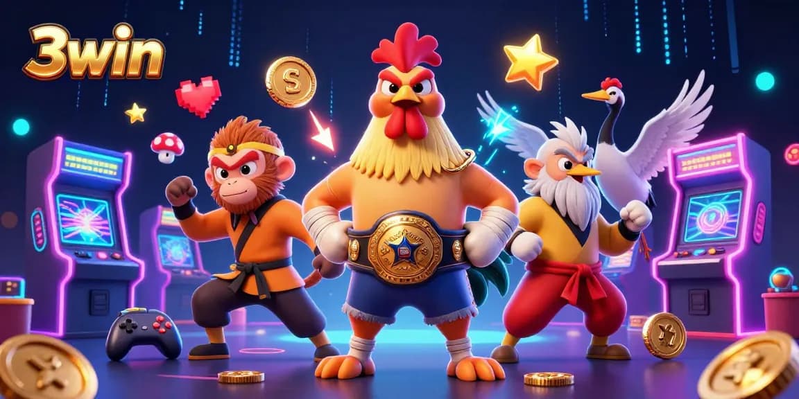 Experience the thrill of 3win with a vibrant casino scene featuring dynamic game elements.