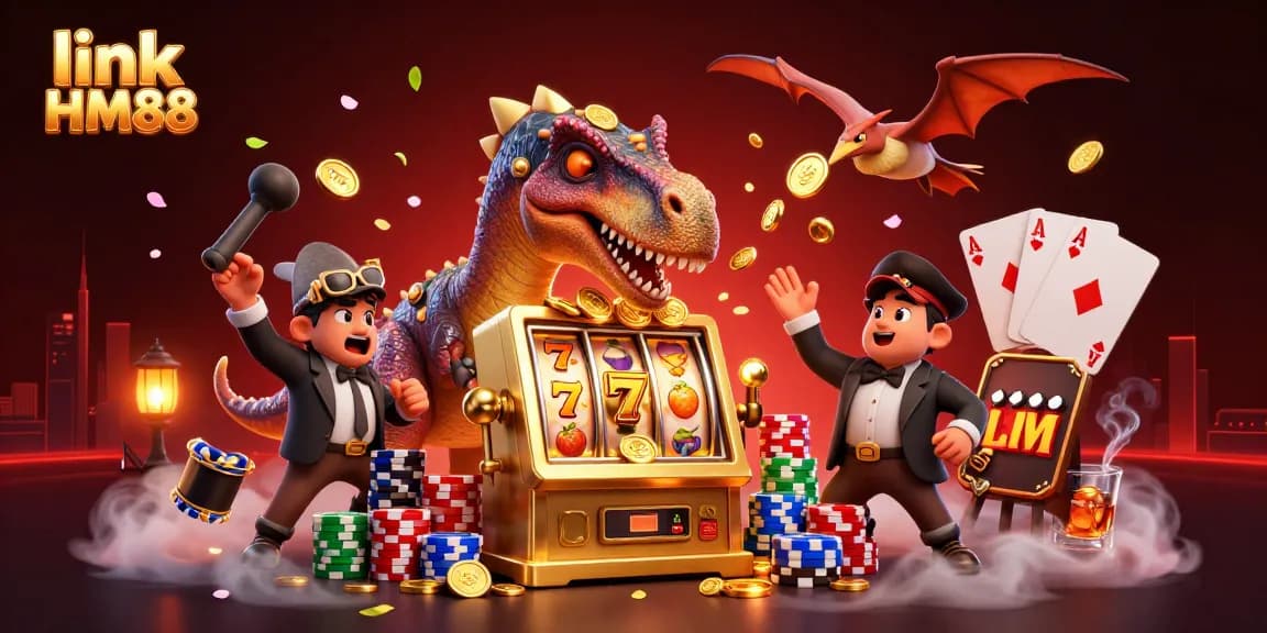 Engage with link HM88 as a pachycephalosaurus scores big at a vibrant casino jackpot.