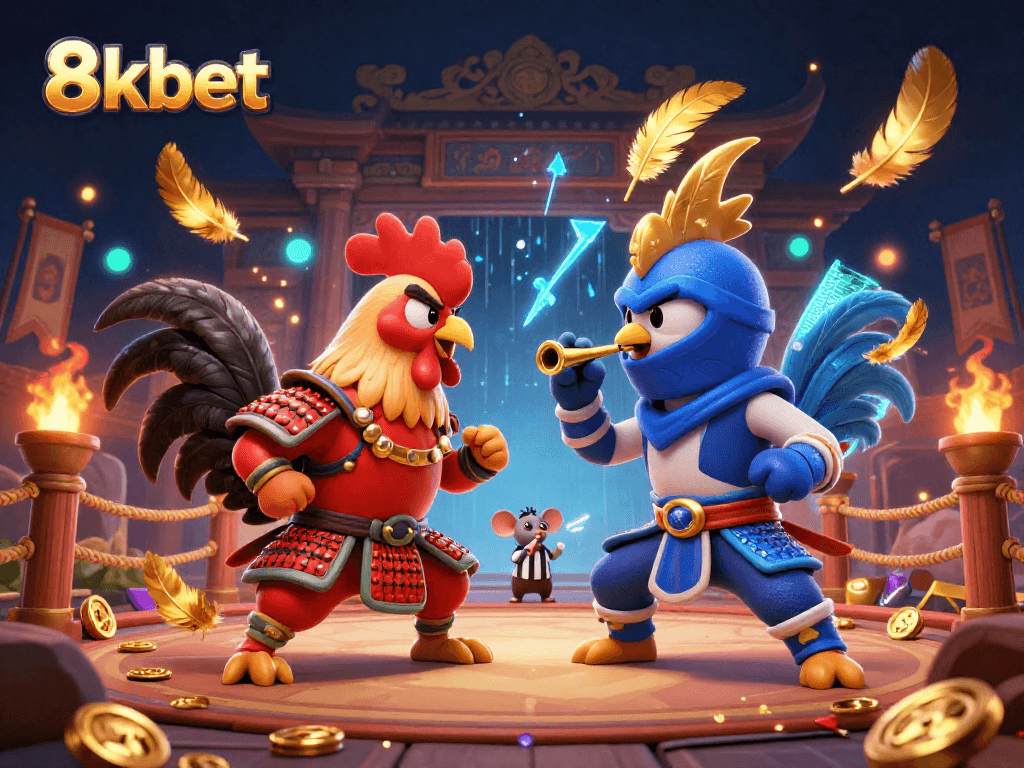 Experience thrilling action with 8kbet as roosters battle in a dynamic arena full of gambling excitement.