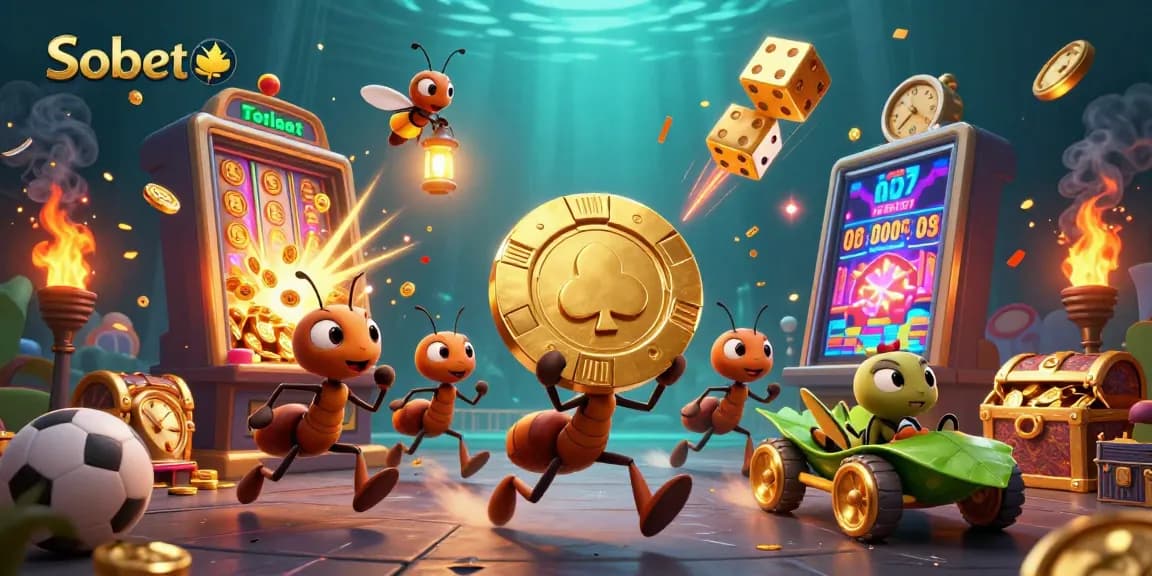 Sbobet empowers thrilling sports betting experiences with cartoon ants running a heist in 3D.
