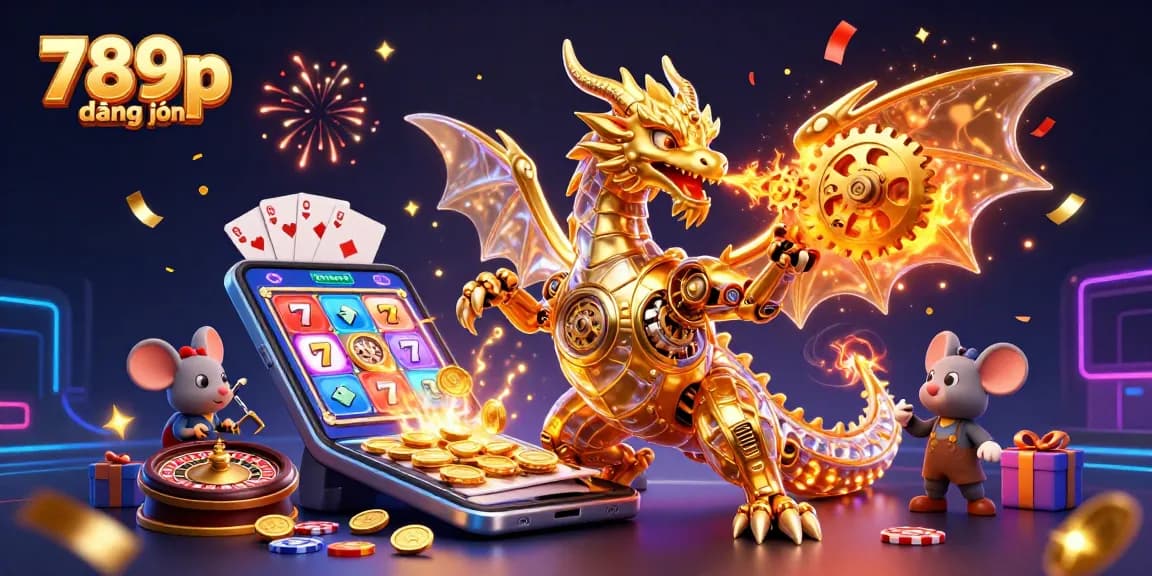 Experience thrilling action with 789p đăng nhập as golden gears ignite excitement in a vibrant casino scene.