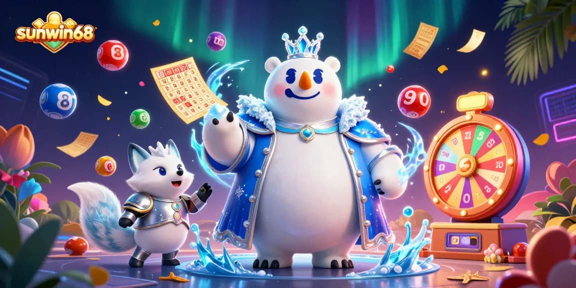 Experience the thrill of sunwin68 with vibrant casino elements and engaging characters in action.