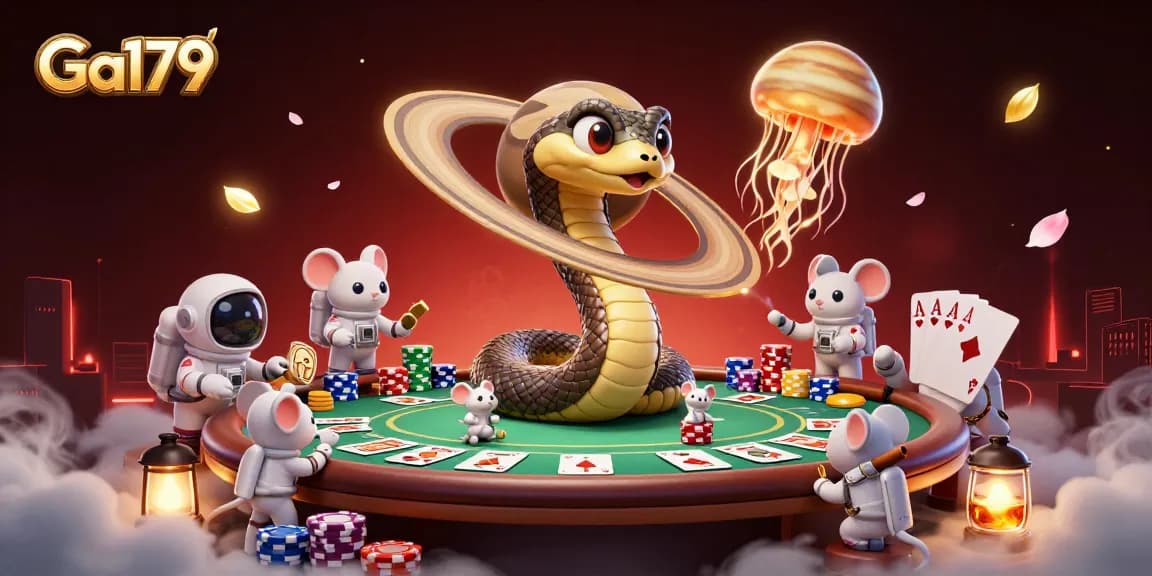 Experience the thrill of Ga179 as astronaut mice place bets amidst a cosmic casino.