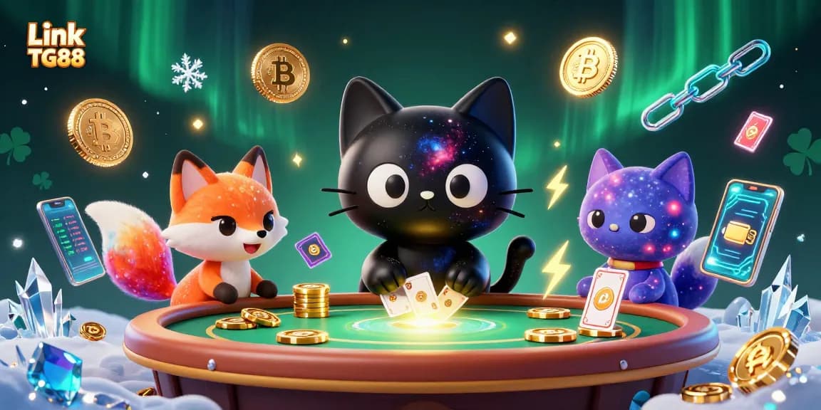Engage with the Link TG88 casino, featuring a whimsical black hole cat in a cosmic setting.