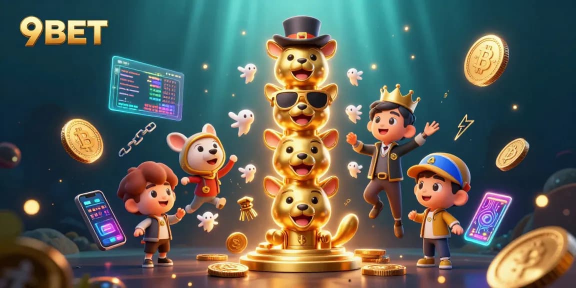 Engage with exciting gaming experiences at 9BET, showcasing vibrant casino elements and crypto features.