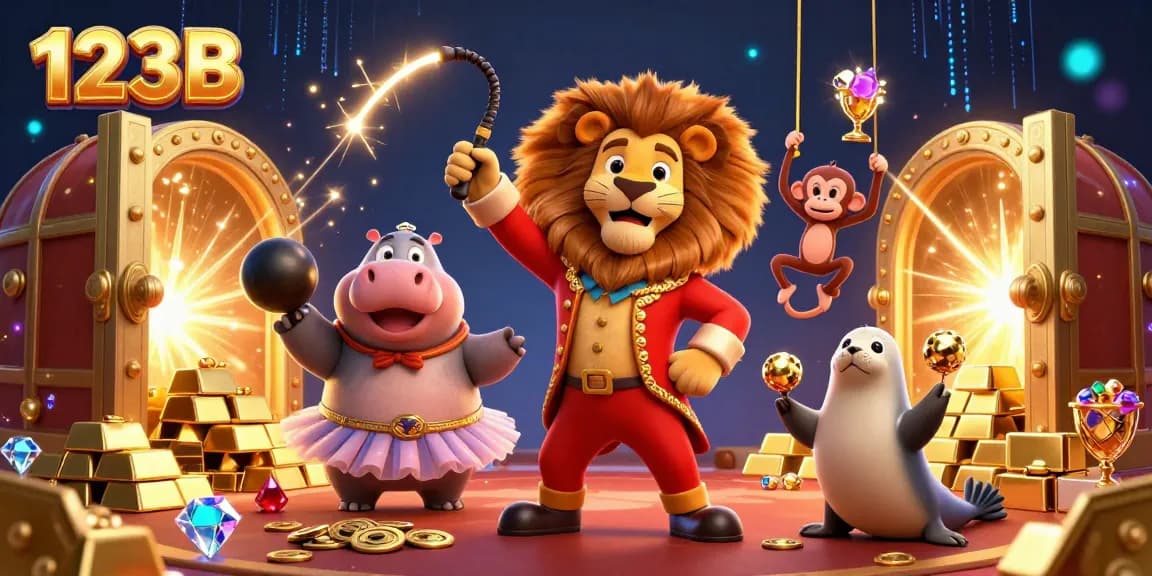 Engage in thrilling casino action with 123B, featuring vibrant characters and interactive gaming elements.