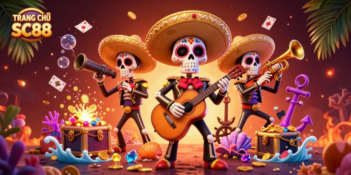 Experience vibrant gaming with TRANG CHỦ SC88, featuring 3D mariachi band and explosive treasure.