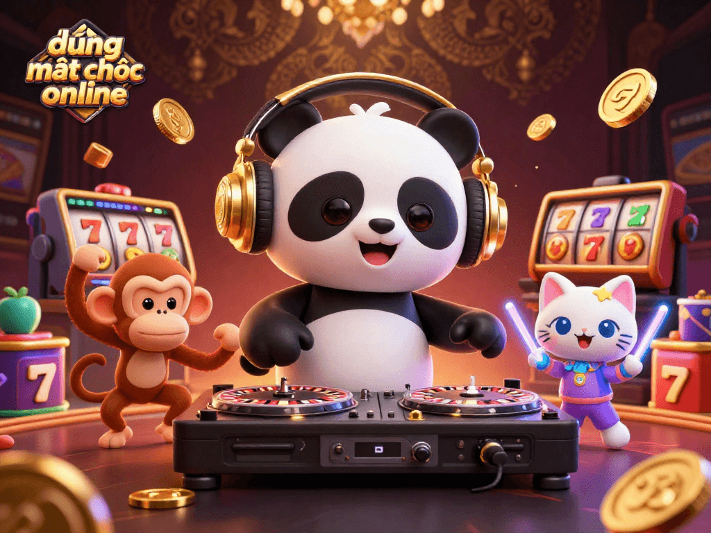 Engage in the thrilling world of đường mạt chược online with this colorful 3D illustration featuring iconic characters and vibrant casino elements.