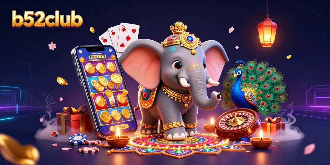 b52club brings gamers to life with a vibrant 3D casino scene packed with colorful games.
