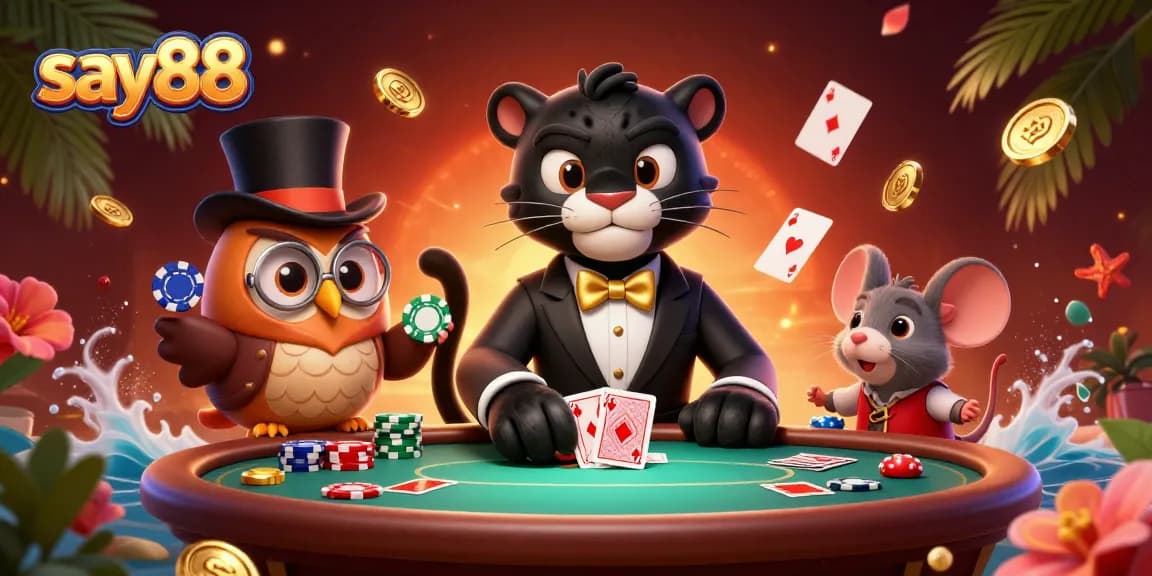 Experience thrilling poker action at Say88 with charming characters and dynamic casino elements.