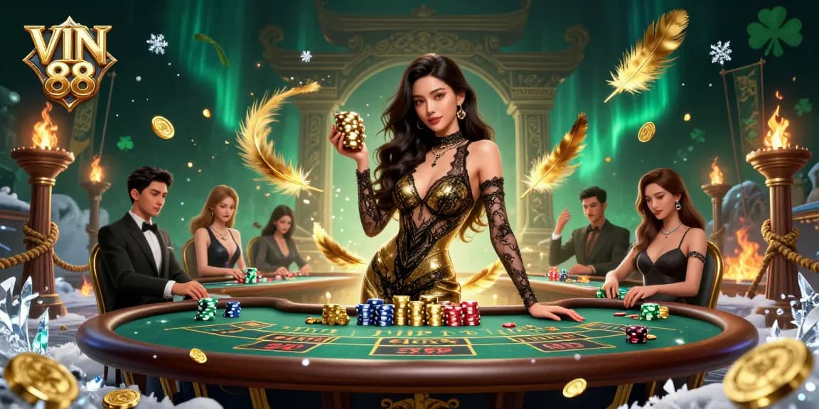 Experience high-stakes gaming at VIN 88 with glamorous players and luxury casino elements.