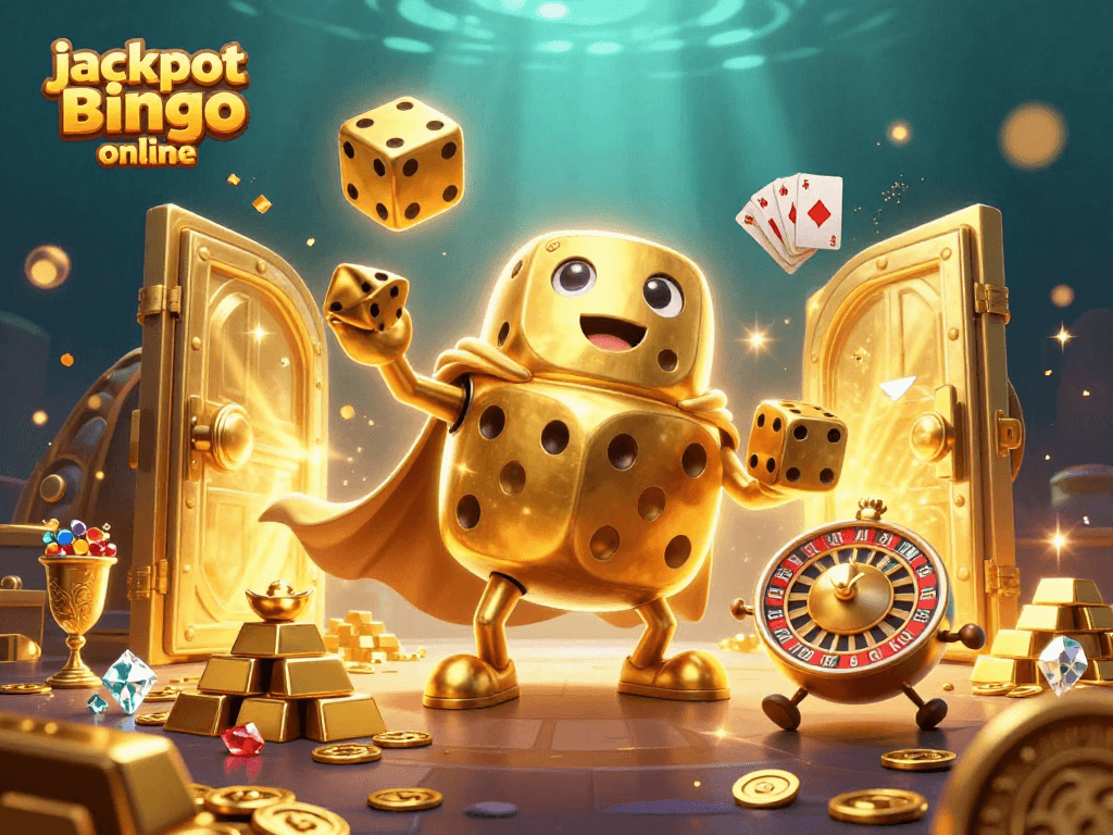 Engage with jackpot bingo online as golden dice and treasures animate the excitement.