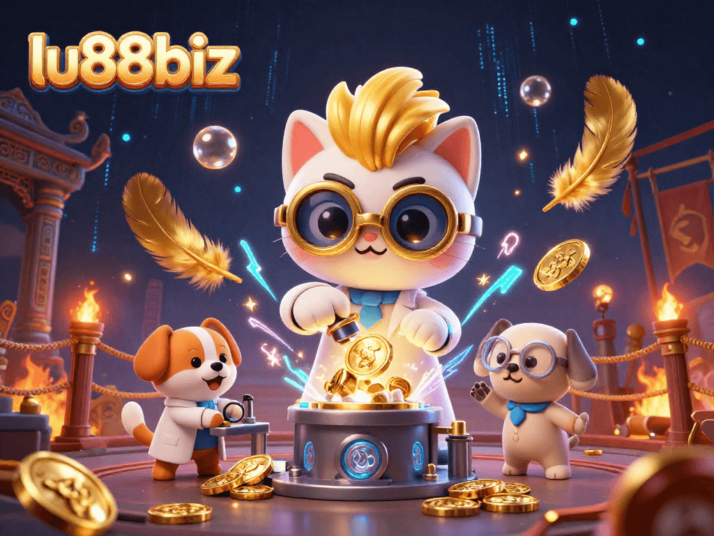 Experience thrilling gameplay at lu88biz with an engaging 3D casino scene featuring vibrant characters and dynamic elements.