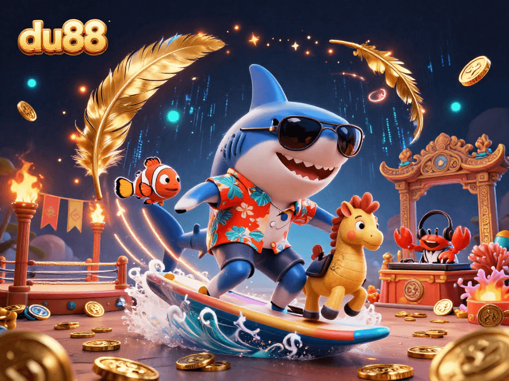 Play at du88 and experience the thrill of winning with colorful casino characters and gold coins.