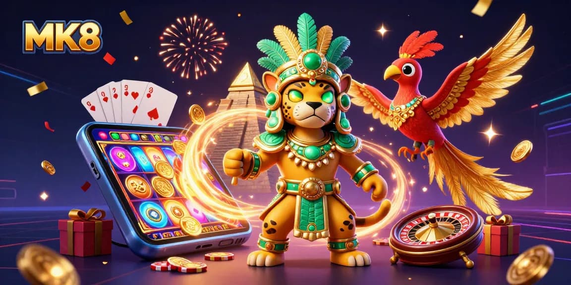 Engage in thrilling MK8 casino adventures with vibrant games, glowing characters, and dynamic visuals.