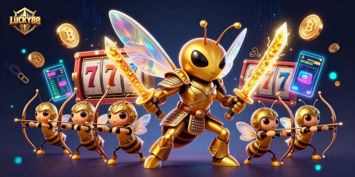 Spin for wins in LUCKY88 with a colorful slot adventure featuring dynamic characters and crypto elements!