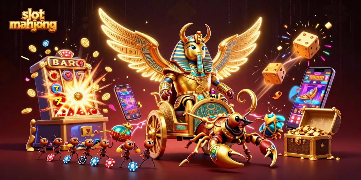 Experience the excitement of slot mahjong with animated characters, jackpots, and vibrant casino elements.