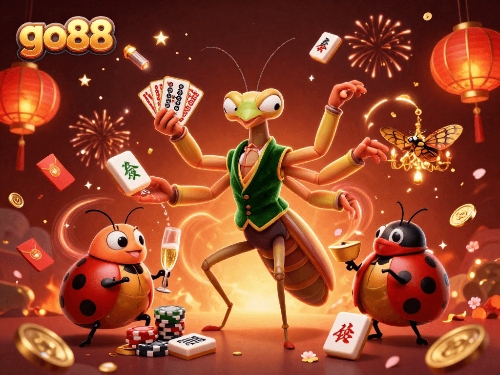 Experience the vibrant excitement of go88 through a lively casino scene with unique characters and elements.