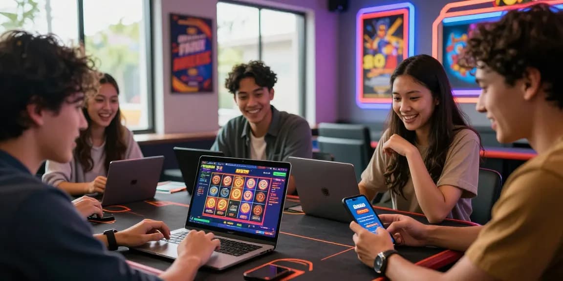 Friends enjoying online gaming together while exploring Daftar Asialive88 for exciting bonuses and features.