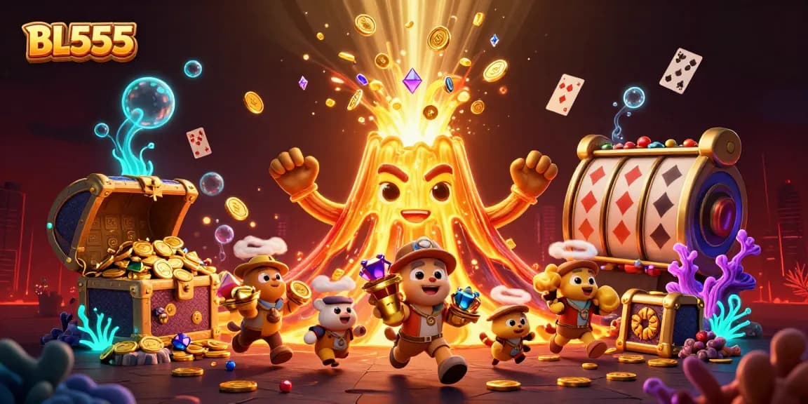 Experience the thrilling dynamics of BL555 with a vibrant eruption of treasures and games.