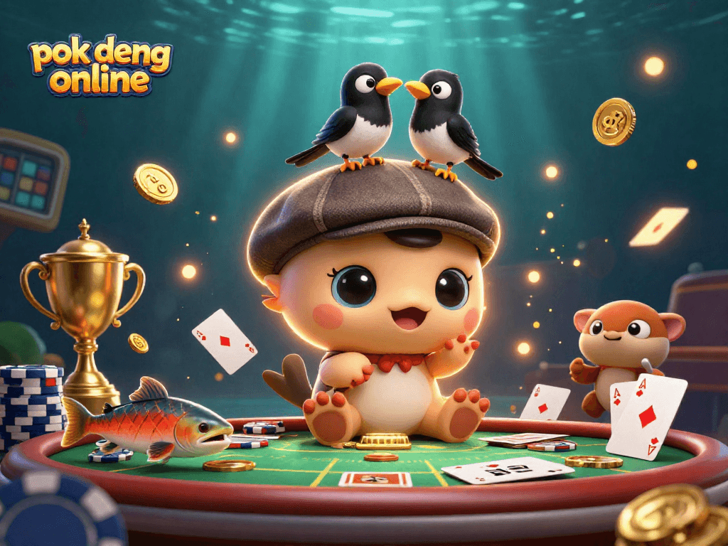 Engage in exciting poker action with pok deng online featuring charming cartoon characters and dynamic elements.