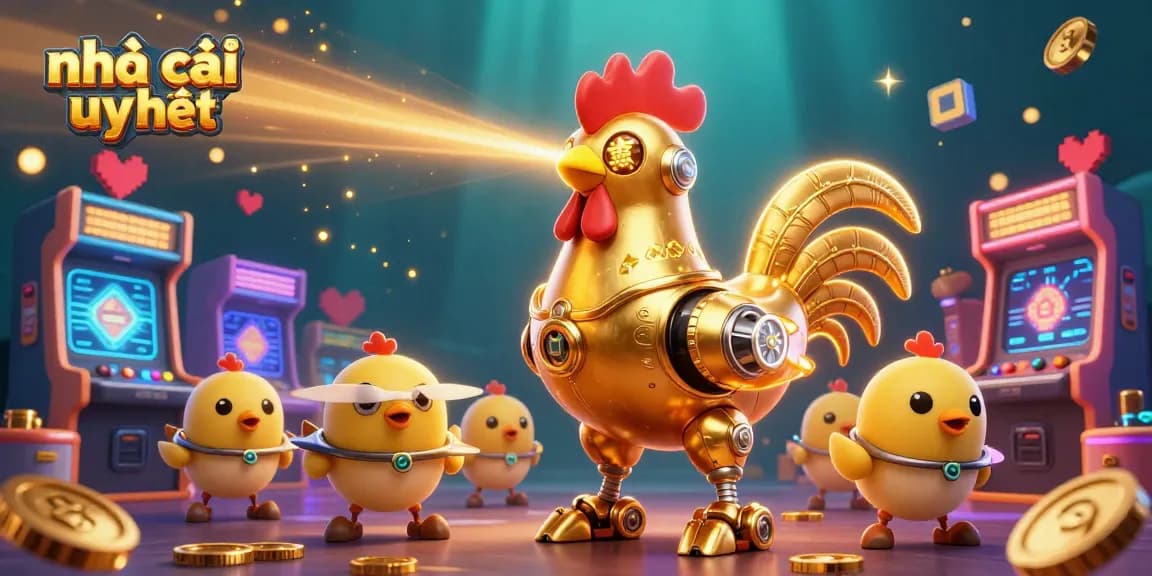 Experience the excitement of nhà cái uy tín with innovative cartoon characters in a vibrant casino scene.