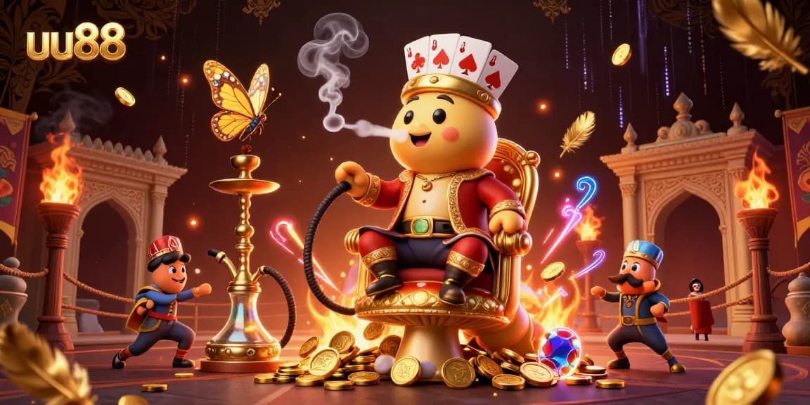 Experience thrilling gameplay at UU88 with vibrant action involving a caterpillar character symbolizing poker excitement.