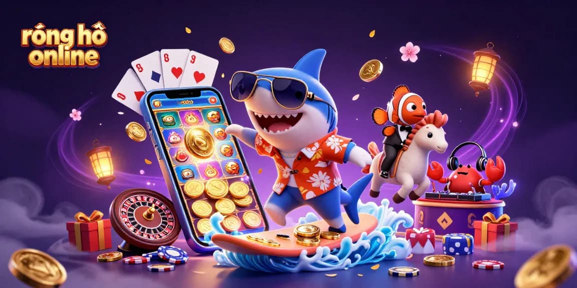 Win big with rồng hổ online in this vibrant 3D casino illustration filled with energy and excitement.