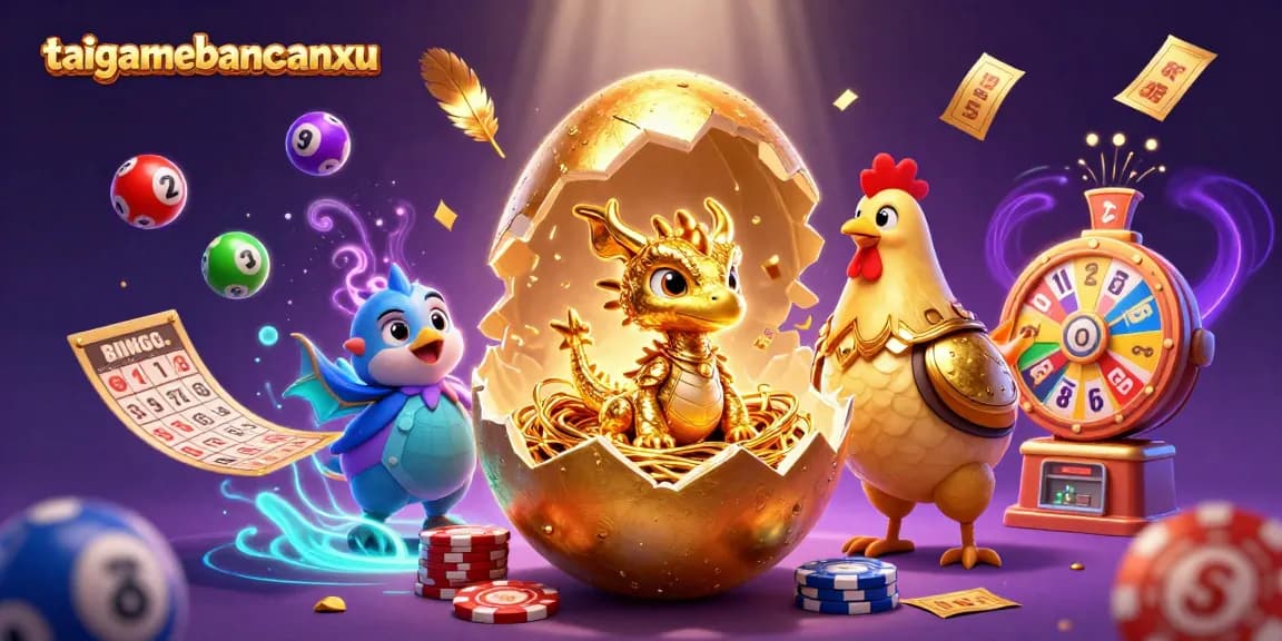 Engage with taigamebancaanxu through vivid 3D illustrated gaming elements and characters.