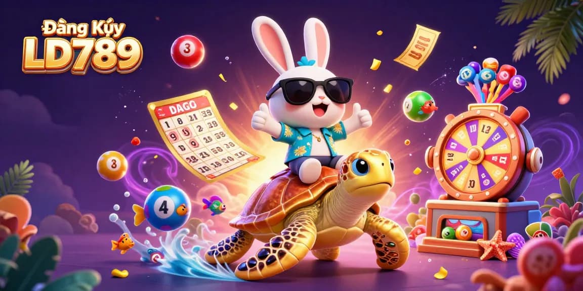 Experience the thrills of Đăng Ký LD789 with vibrant lottery elements and characters in action.