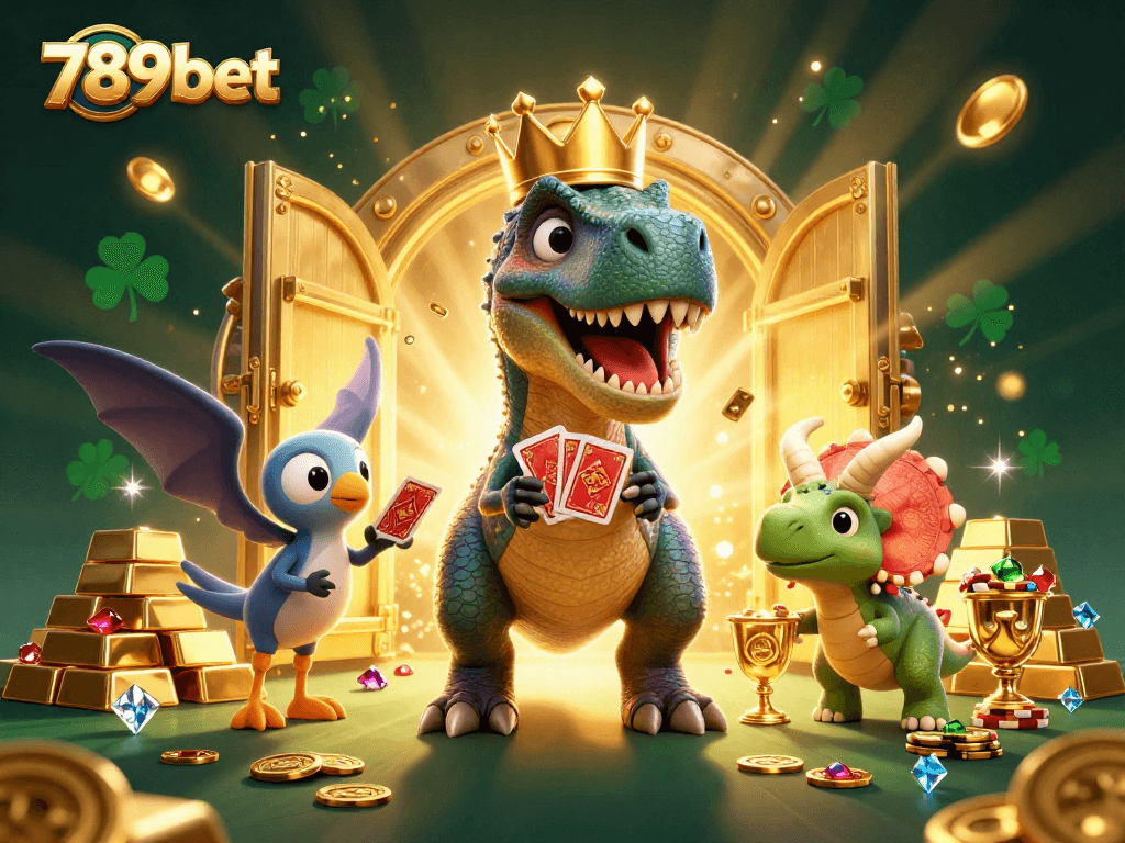 Engage with 789bet's vibrant casino scene featuring characters and riches galore.
