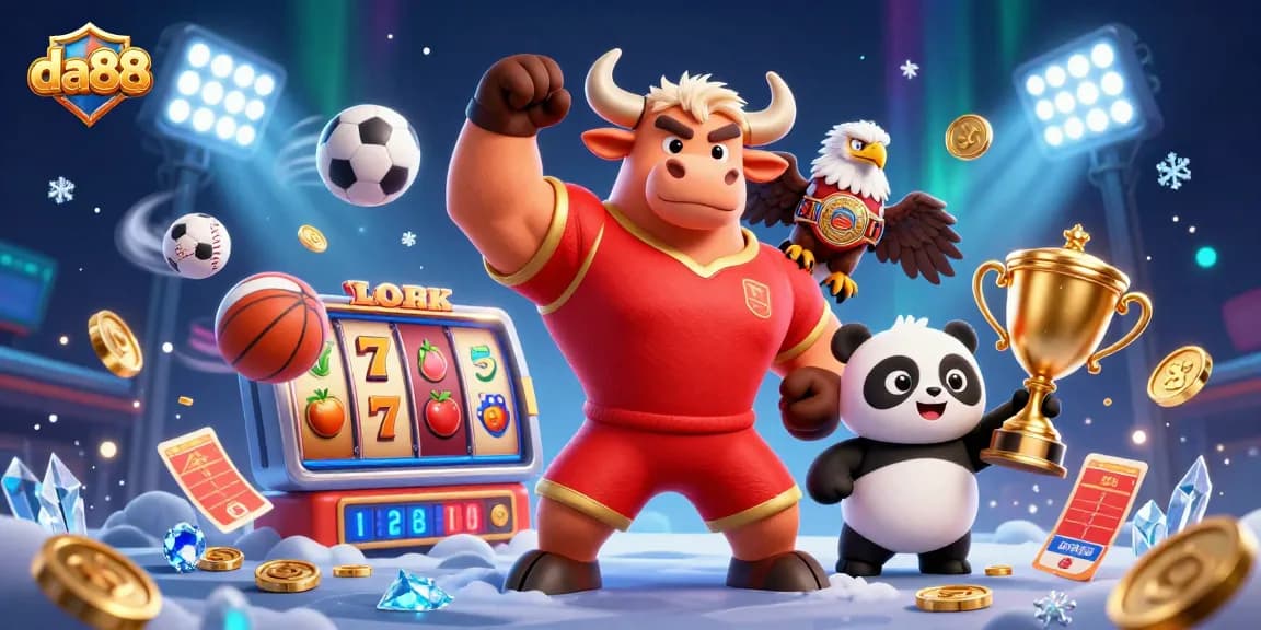 Winning big at da88 with cartoon characters celebrating in a vibrant casino setting.