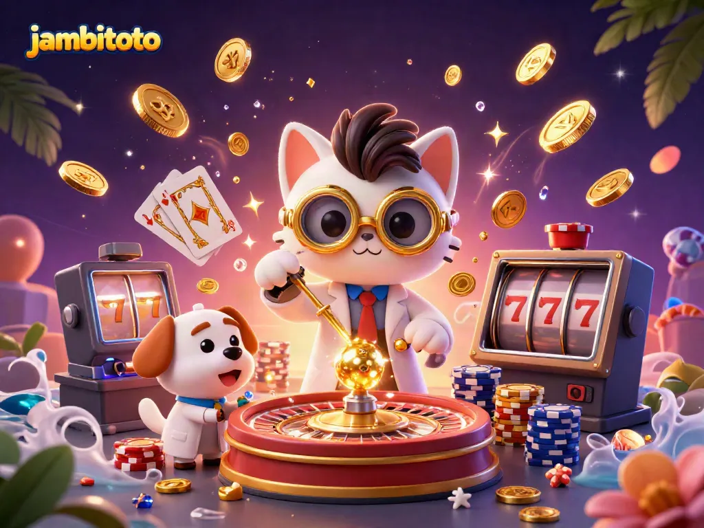 Win big with jambitoto in a dazzling 3D casino scene full of vibrant action and excitement.