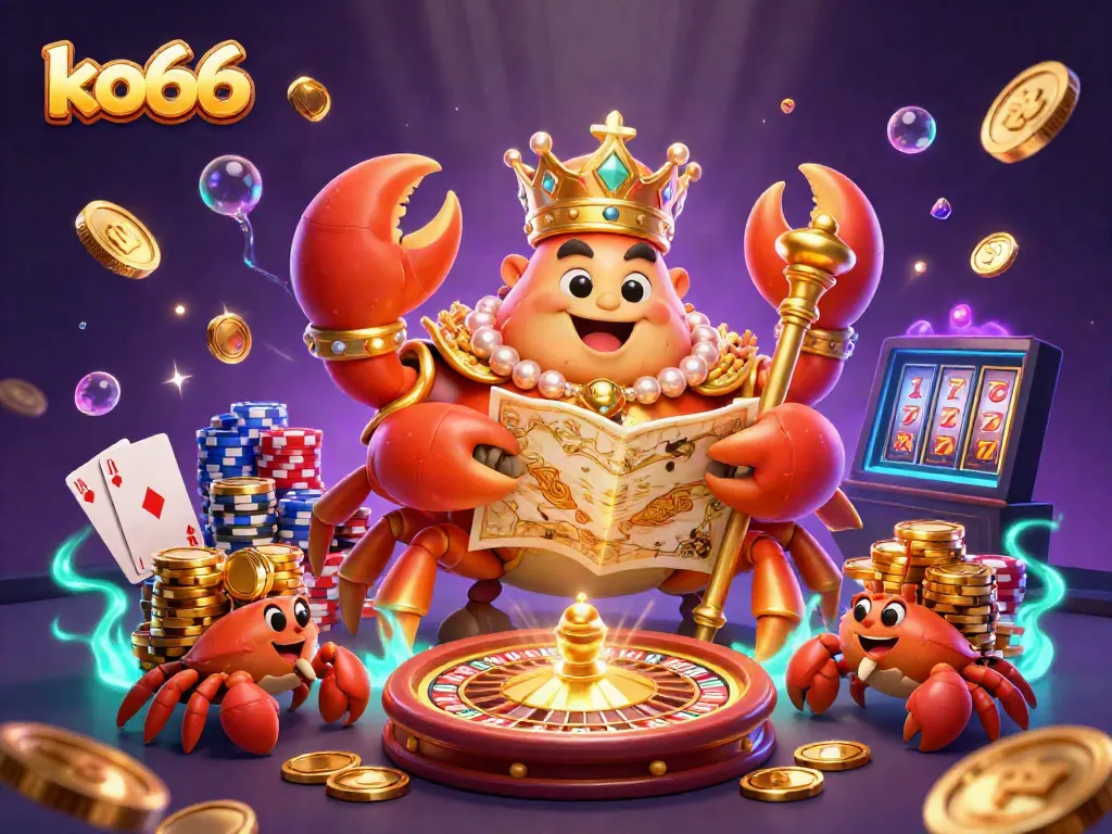 Experience thrilling gaming adventures with ko66, featuring vibrant 3D casino elements and characters.
