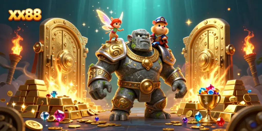 Engage in thrilling adventures at xx88 with lively characters and stunning treasure elements.