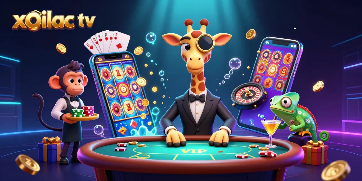 Experience exhilarating gaming action with xoilac tv in this colorful, vibrant casino scene.